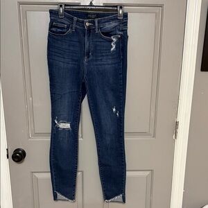 Judy Blue Dark Indigo Distressed Skinny Jeans